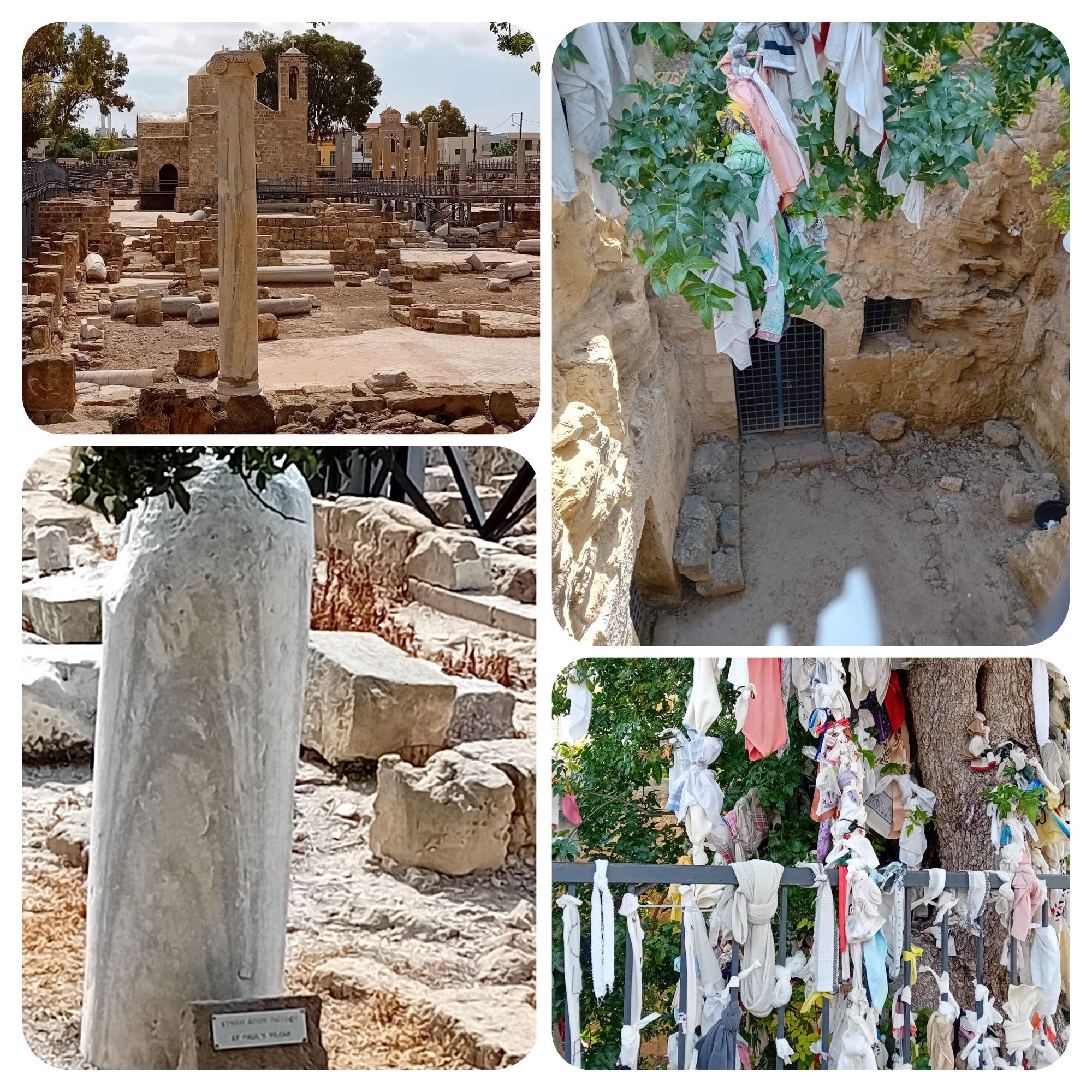 Ruines de l'Eglise Panagia Chrysopolitissa. L'entrée des catacombes d'Agia Solomoni