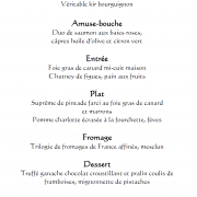 Le détail du menu