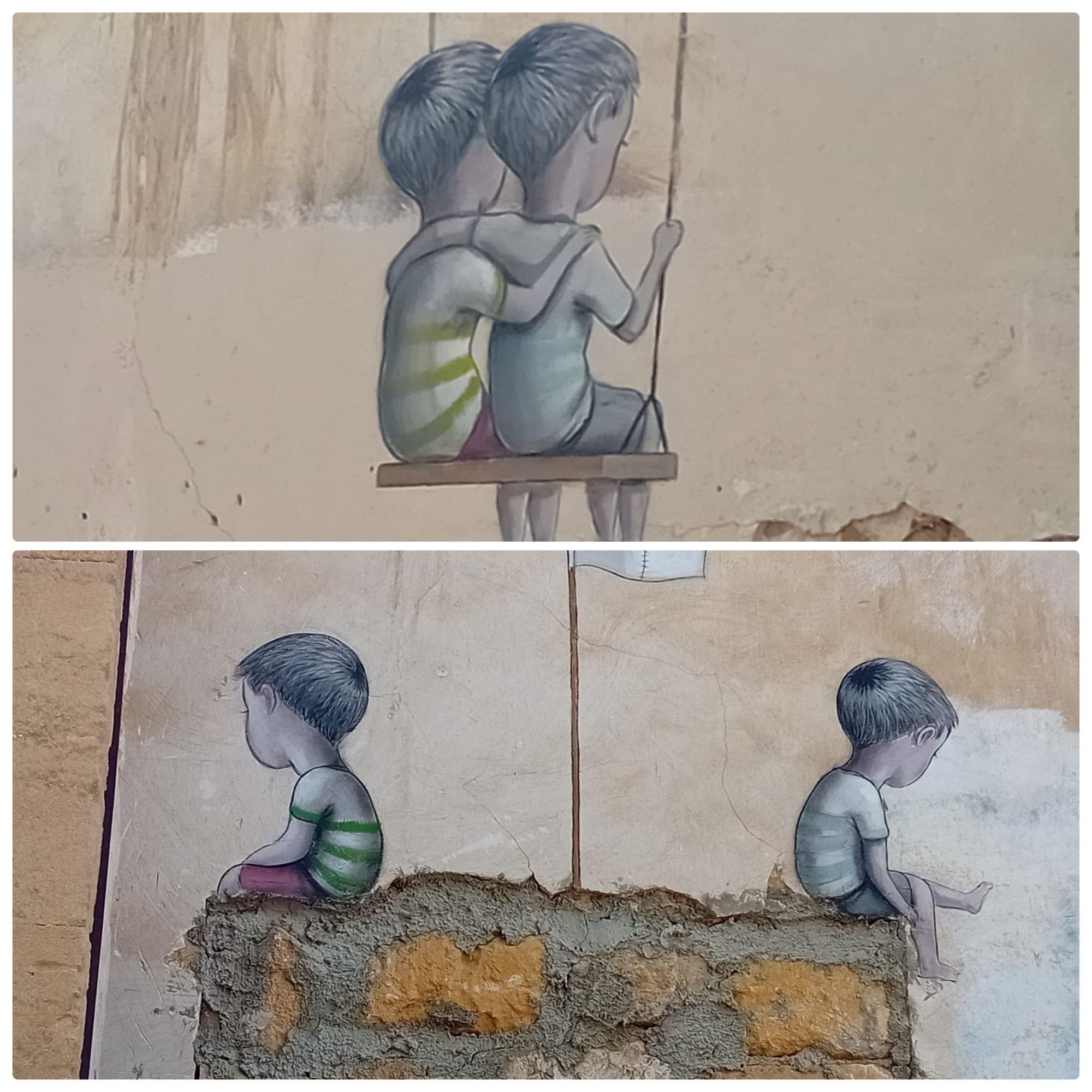 Fresque murale avant de passer la ligne de démarcation