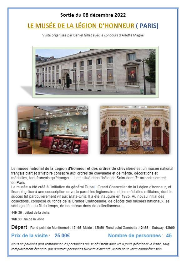 Sortie musee legion d honneur 08 decembre 20221